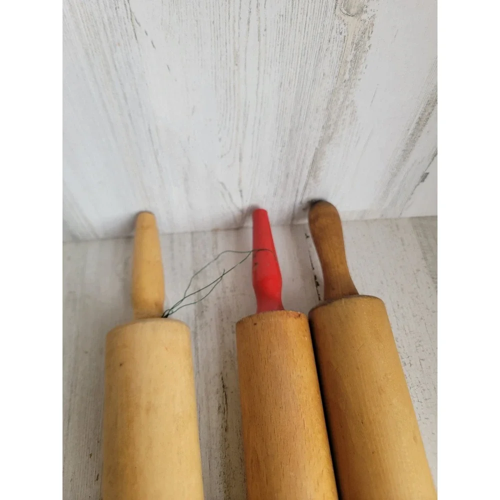 Vintage baking‎ wooden rolling pin accessory kitchen set home decor